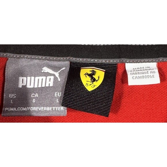 Puma Scuderia Ferrari Polo Shirt Men’s L Red Formula 1 Motorsports Racing Cars - Picture 6 of 12